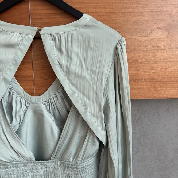 Anthropologie Blouson-Sleeve Blouse In Mint Green, Size M - Picture 13 of 16